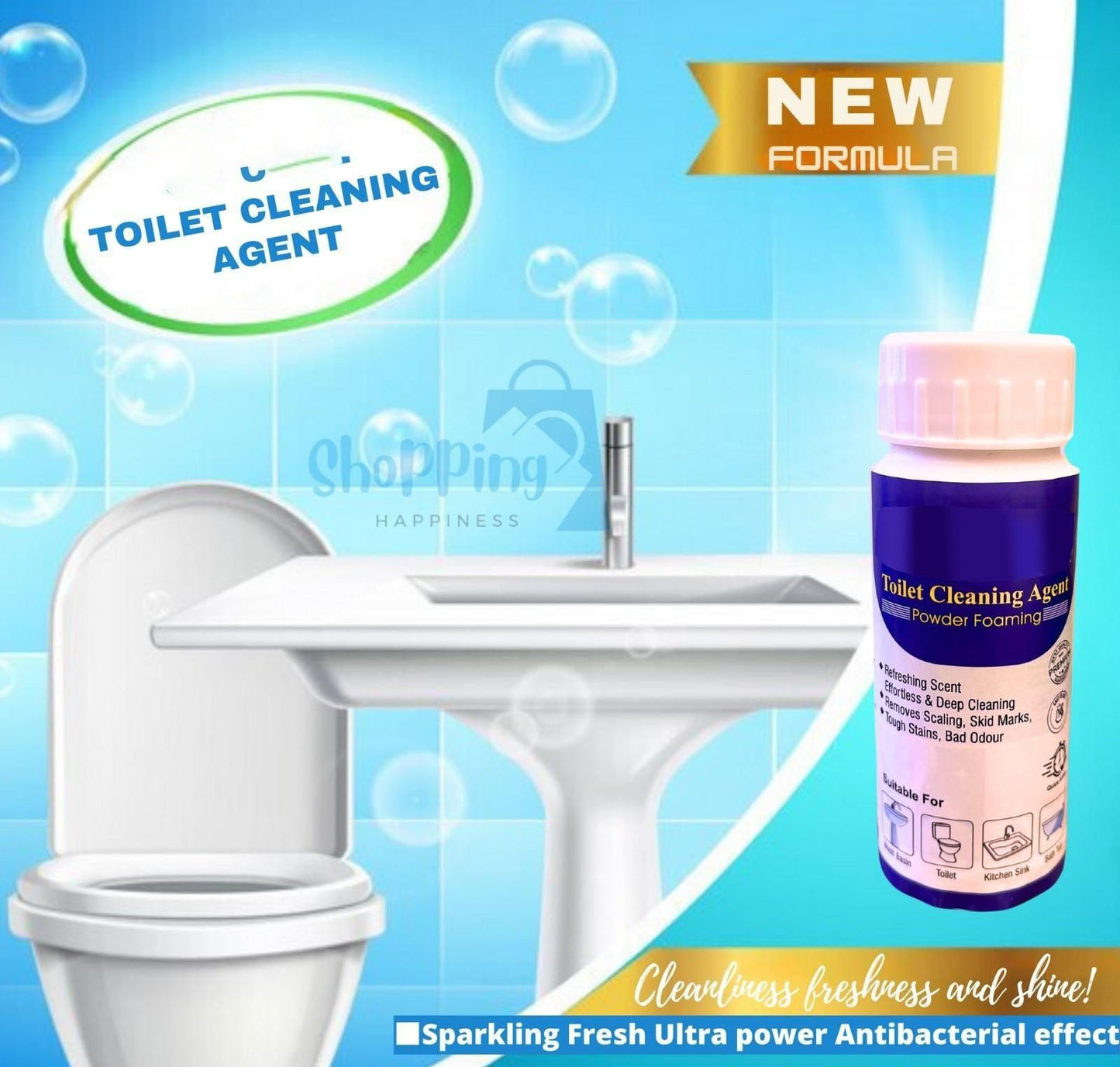Toilet Cleaning Agent Foam Powder | Powerful Toilet Cleaner | 100 gm (Pack of 2)