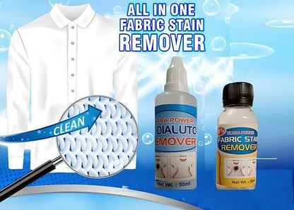 All-in-One Fabric Stain Remover | Powerful Laundry Spot Cleaner | 100 ml (Pack of 2 × 50 ml Bottles)