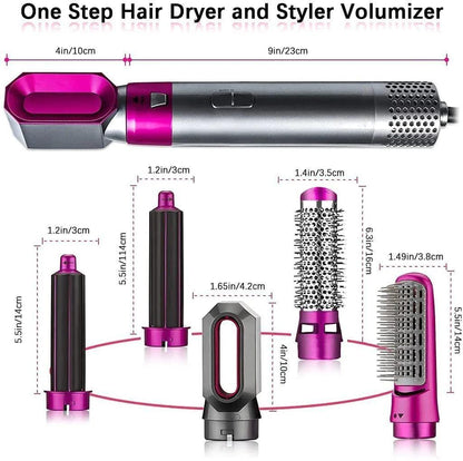 5-in-1 Multifunctional Hair Dryer Styling Tool | Detachable Multi-Head Hot Air Comb | Automatic Suction Hair Curler