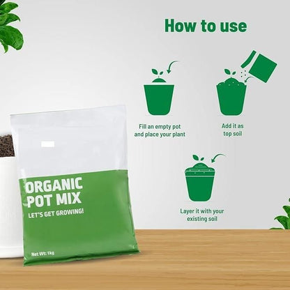 Organic Pot Mix Soil for Plants | Nutrient-Rich Potting Soil with Vermicompost & Cocopeat | 500 gm
