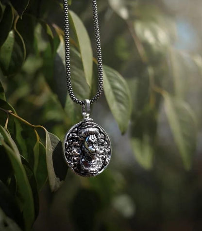 Hanuman Ji Pendant Oxidised Silver Chain for Men & Women