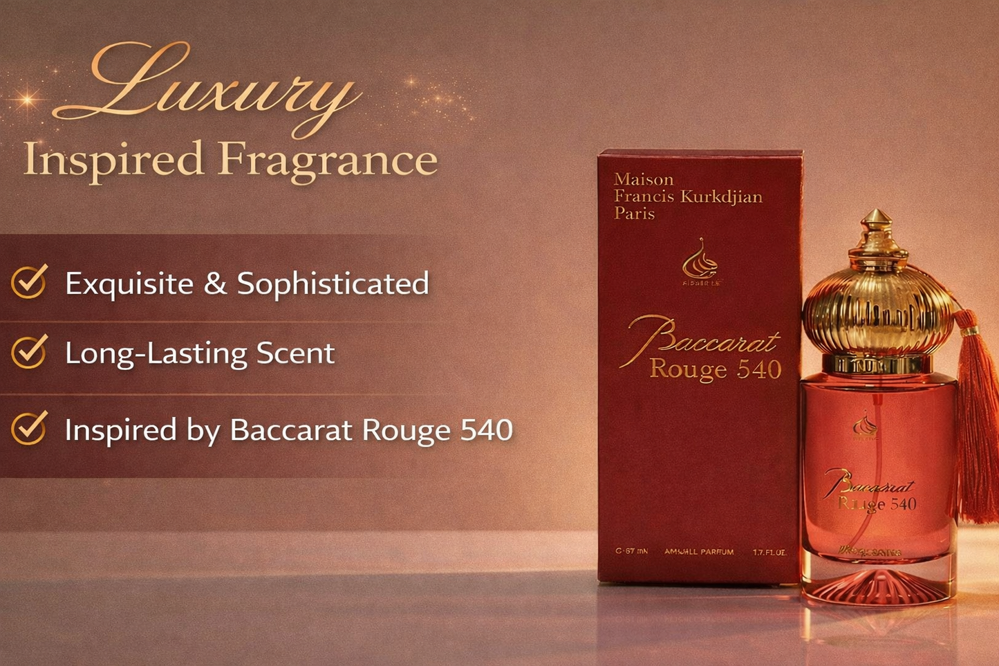 Baccarat Rouge 540 Inspired Luxury Perfume | Long-Lasting Premium Fragrance for Men & Women (60 ml)