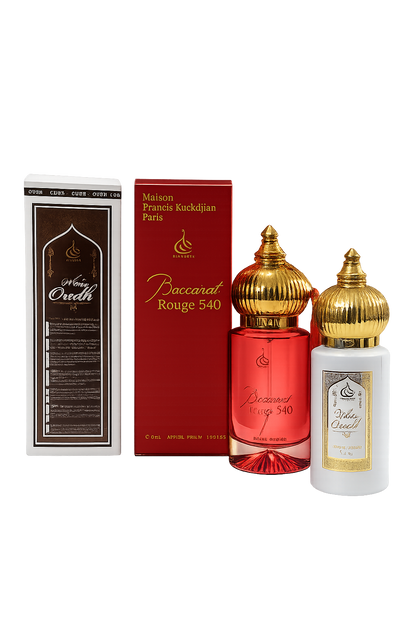Luxury Perfume Combo – Baccarat Rouge 540 Inspired & White Oudh | Long-Lasting Unisex Fragrance Set (2 × 60 ml)
