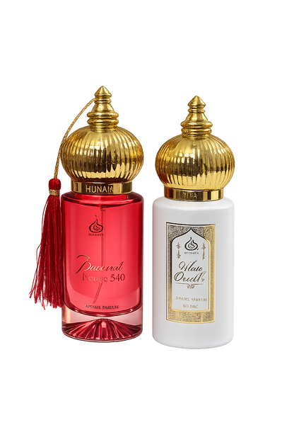 Luxury Perfume Combo – Baccarat Rouge 540 Inspired & White Oudh | Long-Lasting Unisex Fragrance Set (2 × 60 ml)