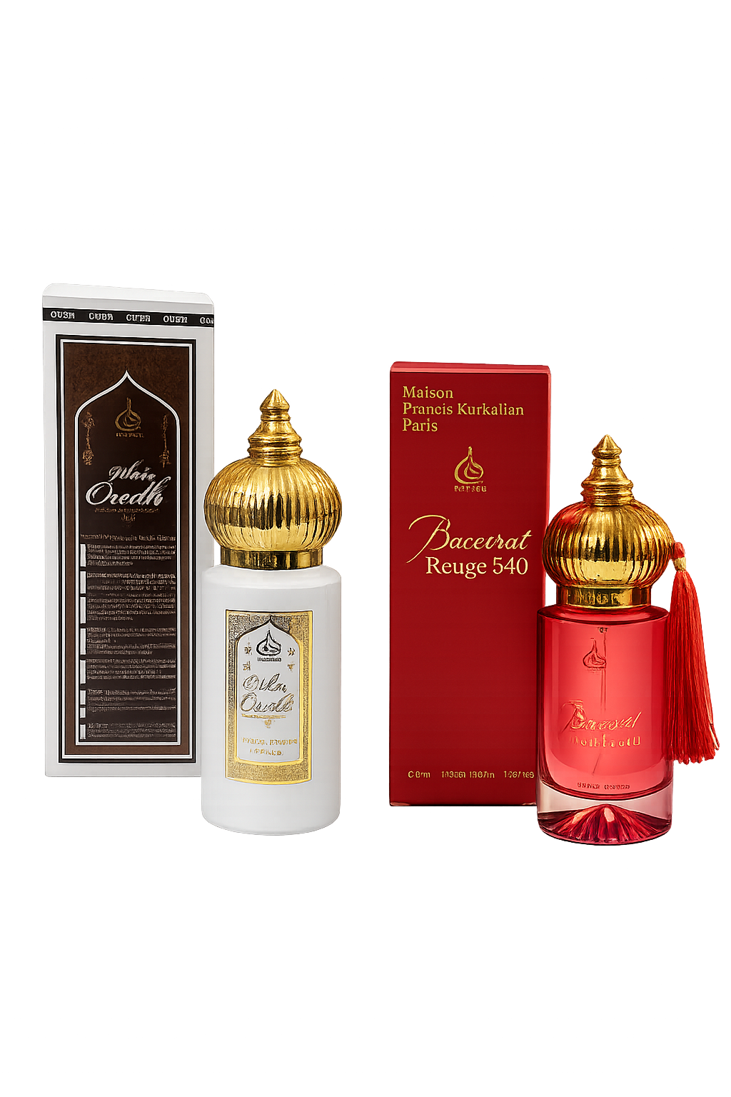 Luxury Perfume Combo – Baccarat Rouge 540 Inspired & White Oudh | Long-Lasting Unisex Fragrance Set (2 × 60 ml)