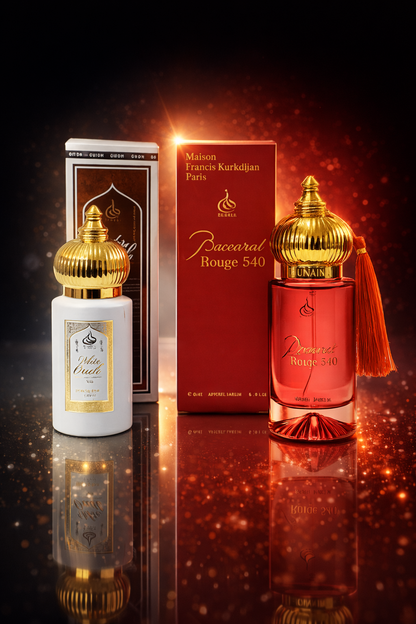 Luxury Perfume Combo – Baccarat Rouge 540 Inspired & White Oudh | Long-Lasting Unisex Fragrance Set (2 × 60 ml)
