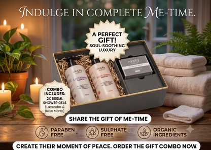 Mophy Nourish Cleanse Glow Combo  500ml Lavender + Rosemary Shower Gel  🎁 FREE Dead Sea Soap (100g)  Paraben & Sulphate Free
