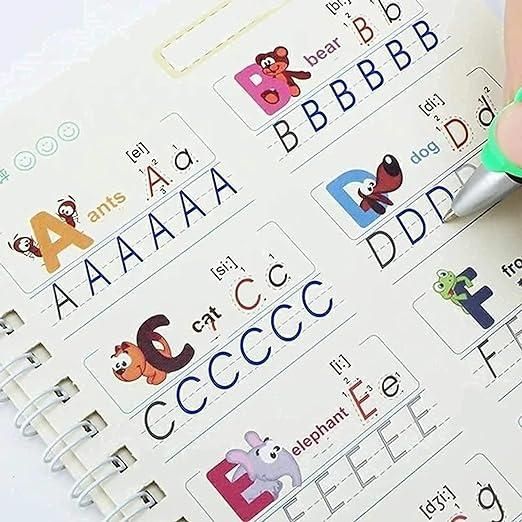 Educational chart with letters and animals for learning purposes