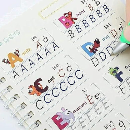 Educational chart with letters and animals for learning purposes