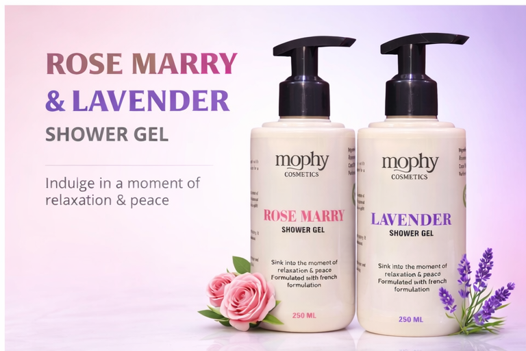 Mophy Rose Mary & Lavender Shower Gel Combo - Relaxing Hydrating Body Wash Set (500ml)