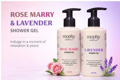 Mophy Rose Mary & Lavender Shower Gel Combo - Relaxing Hydrating Body Wash Set (500ml)