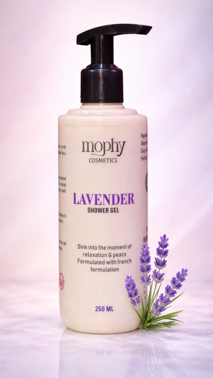 Mophy Nourish Cleanse Glow Combo  500ml Lavender + Rosemary Shower Gel  🎁 FREE Haldi Chandan Soap (100g)  Paraben & Sulphate Free