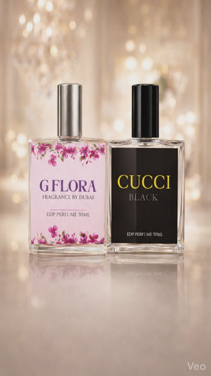Luxury Floral & Intense Black Perfume Combo - Inspired by Gucci Flora & Gucci Black | Premium Long-Lasting 100ml Eau De Parfum for Men & Women