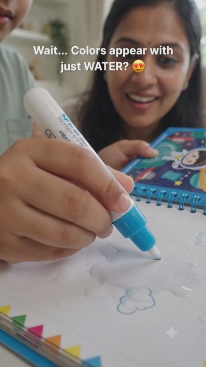 Magic Water Coloring Book + 4 Coloring Books Combo | Mess-Free Creative Learning for Kids